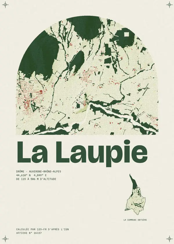 Affiche de La Laupie, calculée par 123-fr d'après l'IGN