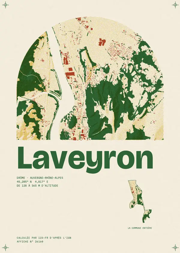 Affiche de Laveyron, calculée par 123-fr d'après l'IGN