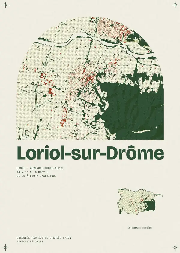 Affiche de Loriol-sur-Drôme, calculée par 123-fr d'après l'IGN