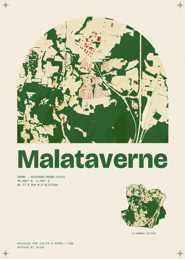 Affiche de Malataverne, calculée par 123-fr d'après l'IGN
