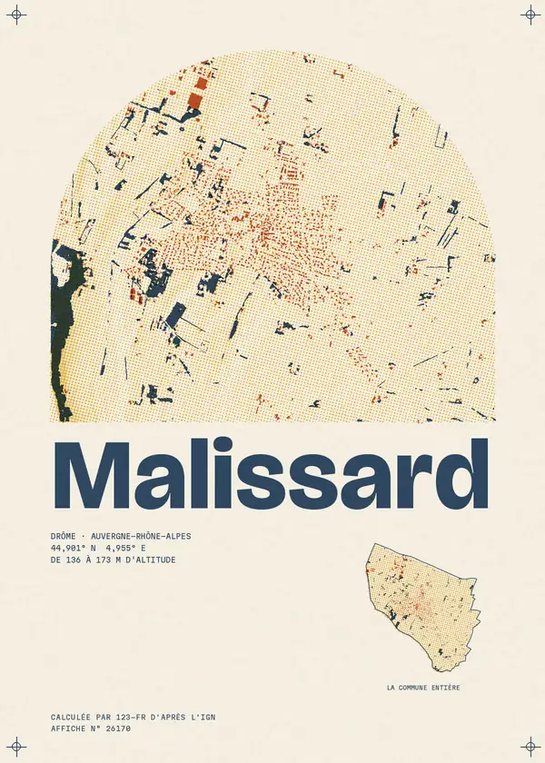 Affiche de Malissard, calculée par 123-fr d'après l'IGN