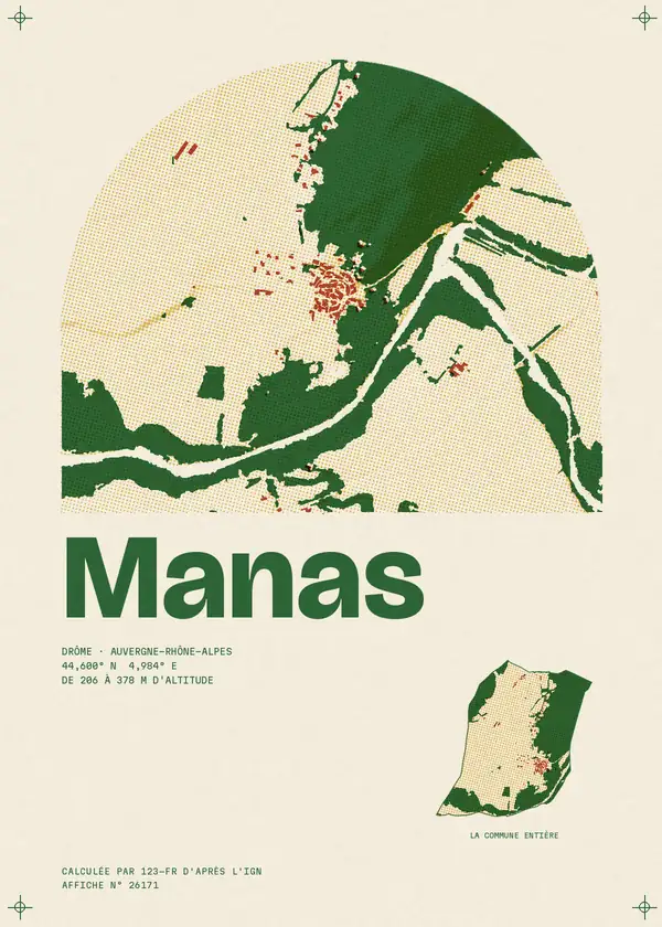 Affiche de Manas, calculée par 123-fr d'après l'IGN