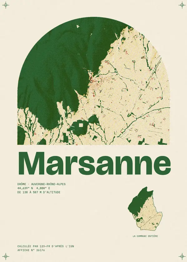 Affiche de Marsanne, calculée par 123-fr d'après l'IGN