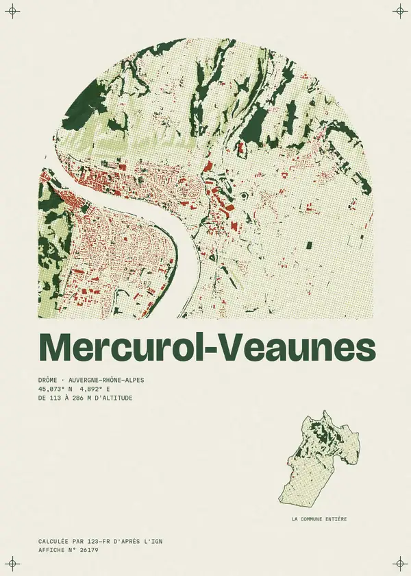 Affiche de Mercurol-Veaunes, calculée par 123-fr d'après l'IGN