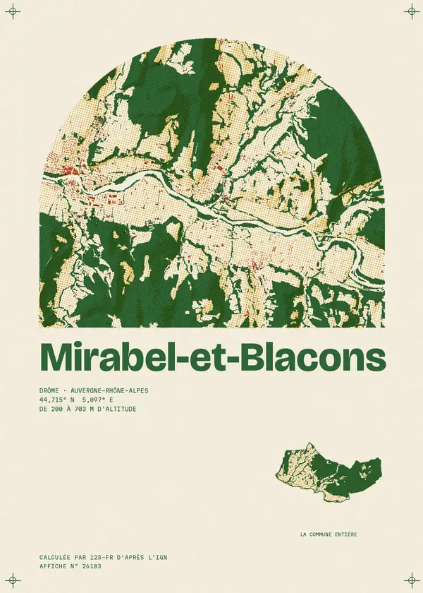 Affiche de Mirabel-et-Blacons, calculée par 123-fr d'après l'IGN