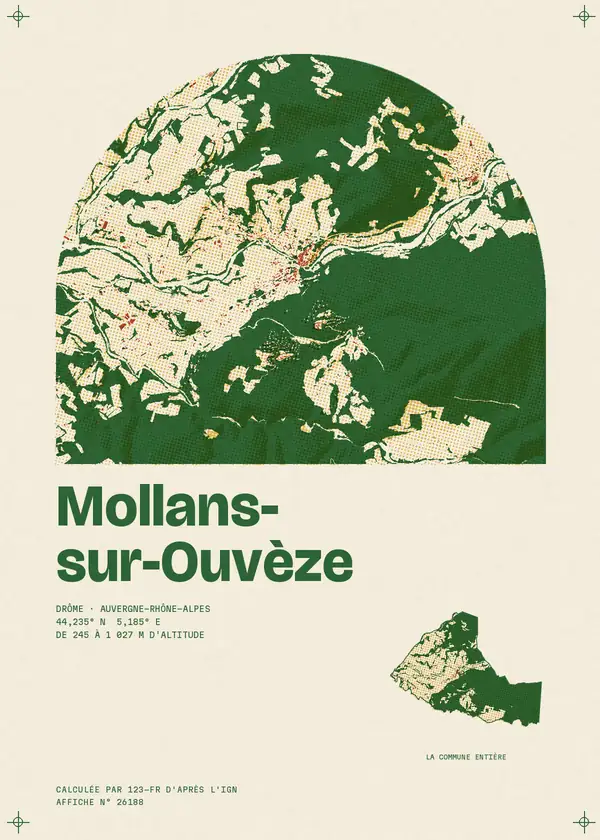 Affiche de Mollans-sur-Ouvèze, calculée par 123-fr d'après l'IGN
