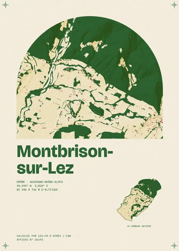Affiche de Montbrison-sur-Lez, calculée par 123-fr d'après l'IGN