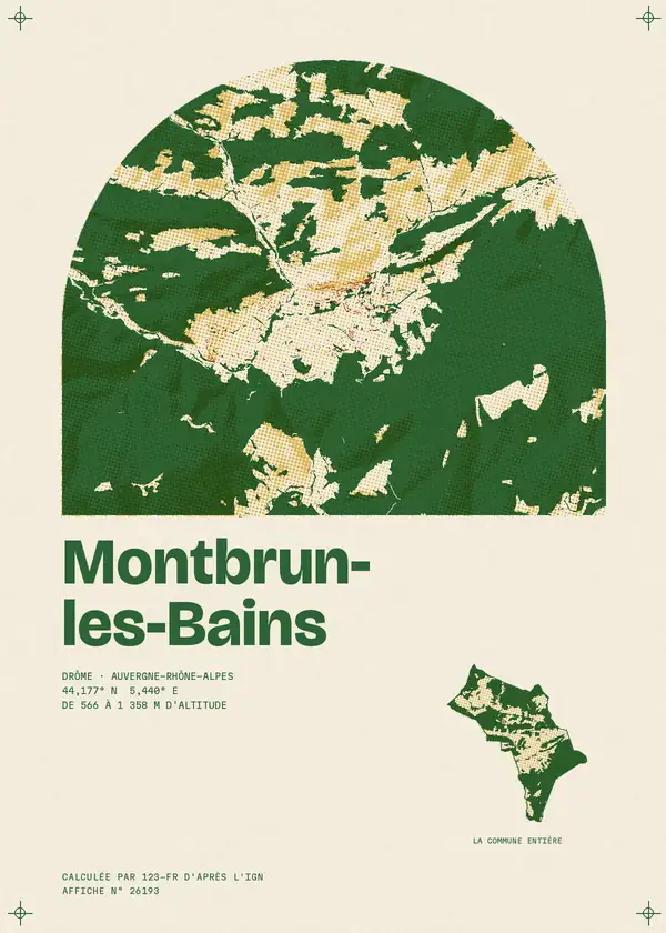 Affiche de Montbrun-les-Bains, calculée par 123-fr d'après l'IGN