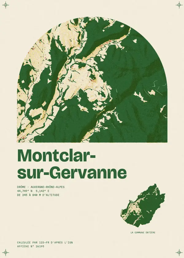 Affiche de Montclar-sur-Gervanne, calculée par 123-fr d'après l'IGN