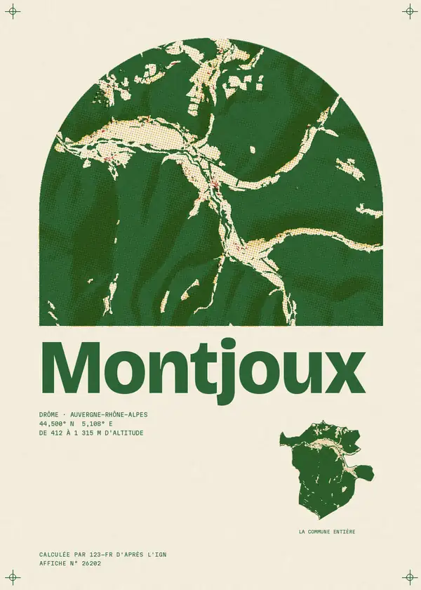 Affiche de Montjoux, calculée par 123-fr d'après l'IGN