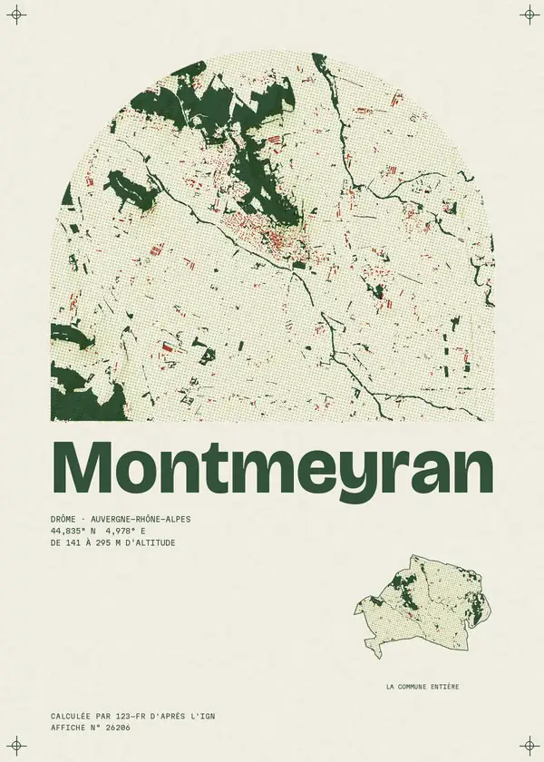 Affiche de Montmeyran, calculée par 123-fr d'après l'IGN