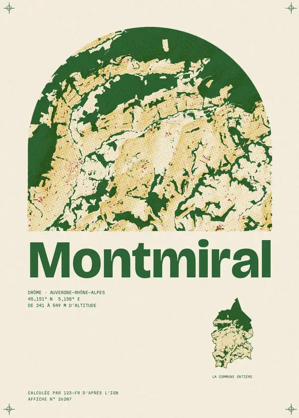 Affiche de Montmiral, calculée par 123-fr d'après l'IGN