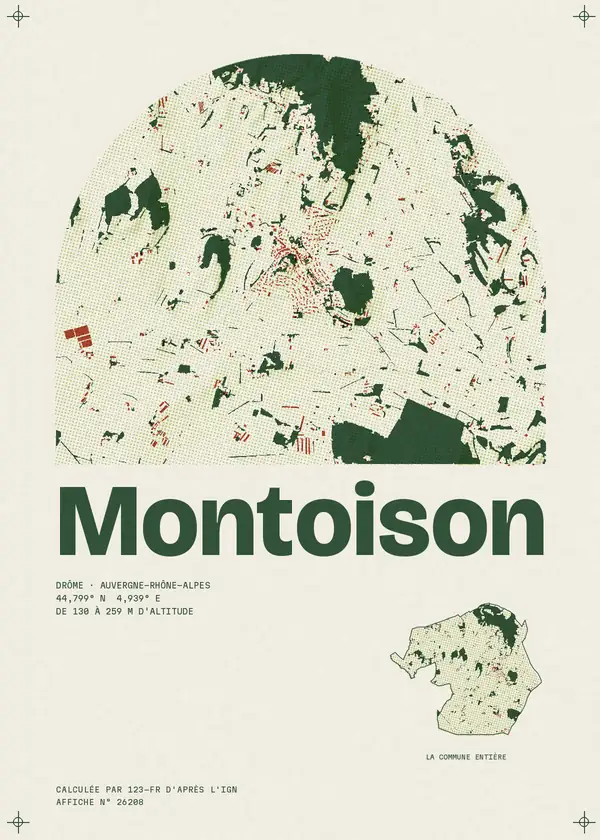 Affiche de Montoison, calculée par 123-fr d'après l'IGN