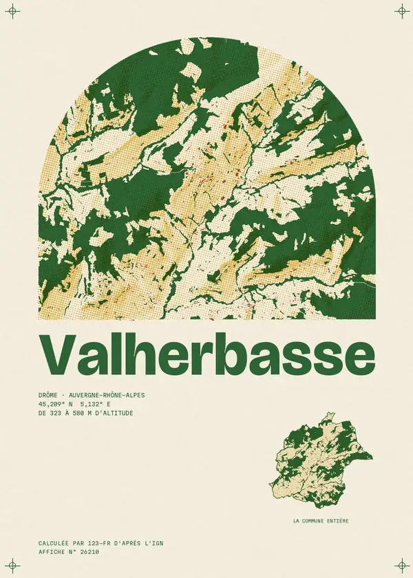 Affiche de Valherbasse, calculée par 123-fr d'après l'IGN