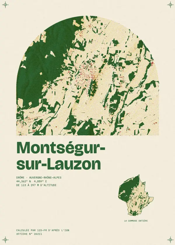 Affiche de Montségur-sur-Lauzon, calculée par 123-fr d'après l'IGN