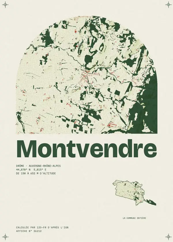 Affiche de Montvendre, calculée par 123-fr d'après l'IGN