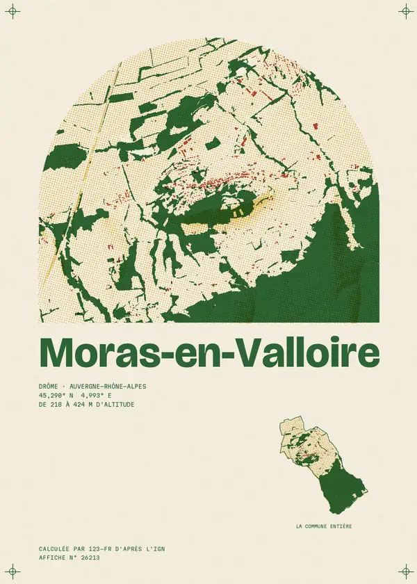 Affiche de Moras-en-Valloire, calculée par 123-fr d'après l'IGN
