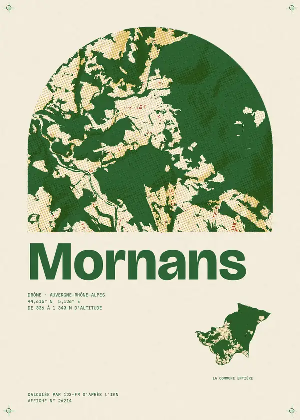 Affiche de Mornans, calculée par 123-fr d'après l'IGN