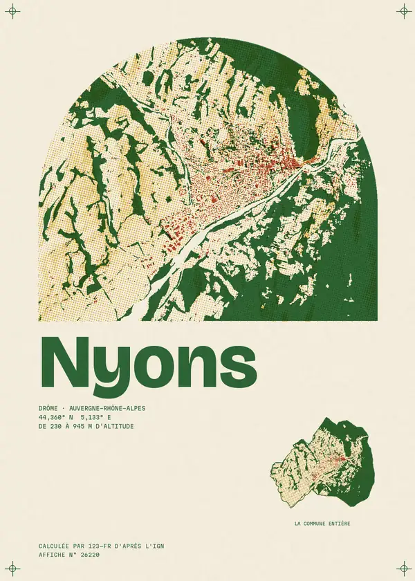 Affiche de Nyons, calculée par 123-fr d'après l'IGN