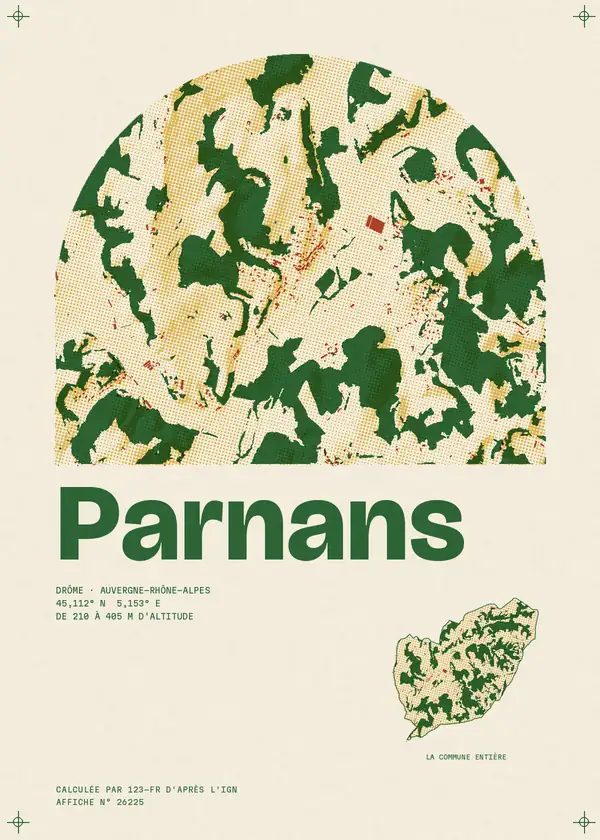 Affiche de Parnans, calculée par 123-fr d'après l'IGN