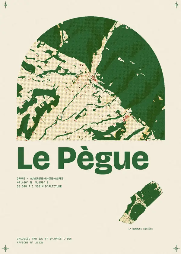 Affiche de Le Pègue, calculée par 123-fr d'après l'IGN