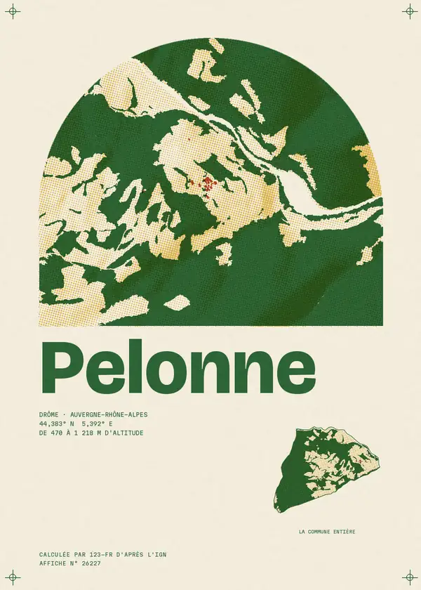 Affiche de Pelonne, calculée par 123-fr d'après l'IGN