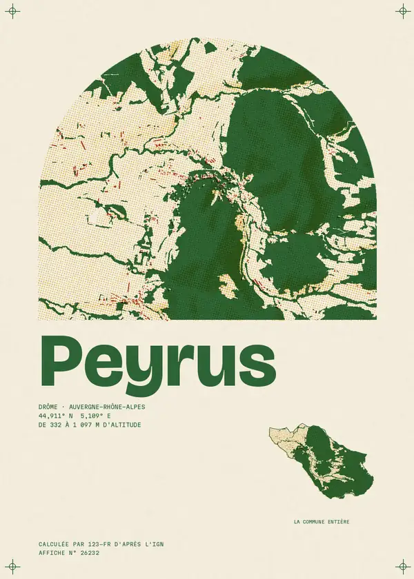 Affiche de Peyrus, calculée par 123-fr d'après l'IGN