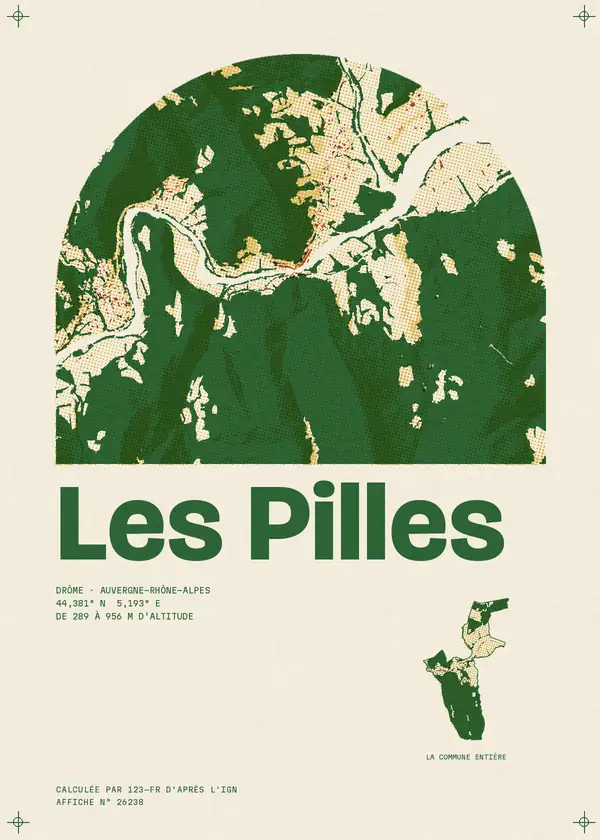 Affiche de Les Pilles, calculée par 123-fr d'après l'IGN