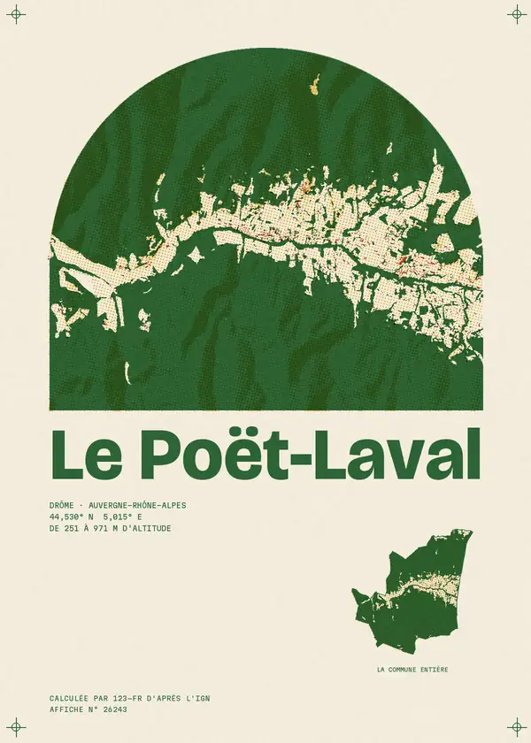 Affiche de Le Poët-Laval, calculée par 123-fr d'après l'IGN
