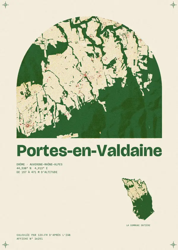 Affiche de Portes-en-Valdaine, calculée par 123-fr d'après l'IGN