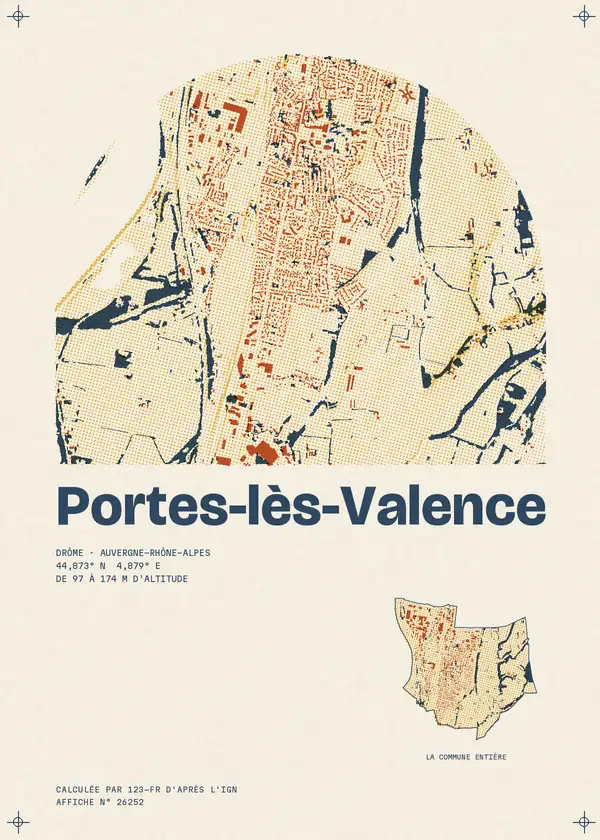Affiche de Portes-lès-Valence, calculée par 123-fr d'après l'IGN