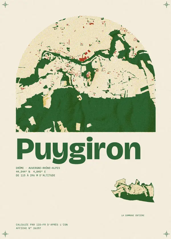Affiche de Puygiron, calculée par 123-fr d'après l'IGN