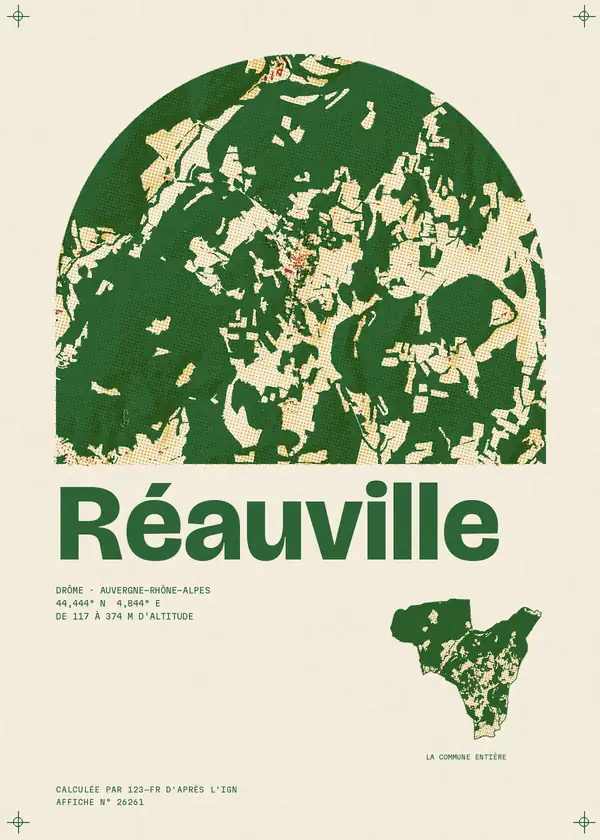 Affiche de Réauville, calculée par 123-fr d'après l'IGN