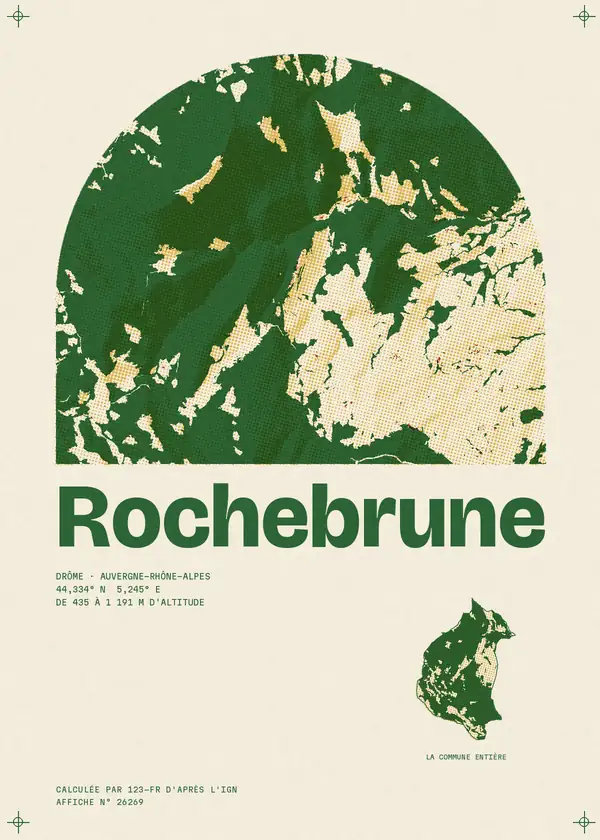 Affiche de Rochebrune, calculée par 123-fr d'après l'IGN