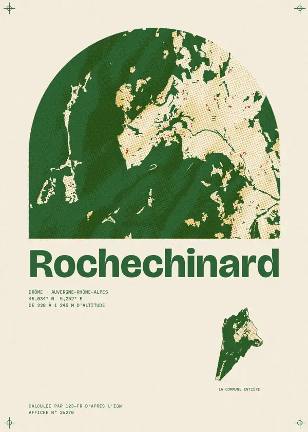 Affiche de Rochechinard, calculée par 123-fr d'après l'IGN