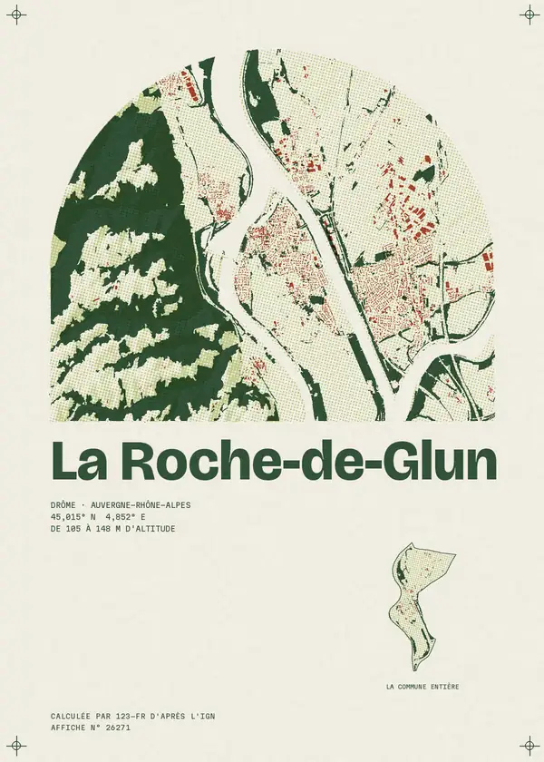 Affiche de La Roche-de-Glun, calculée par 123-fr d'après l'IGN