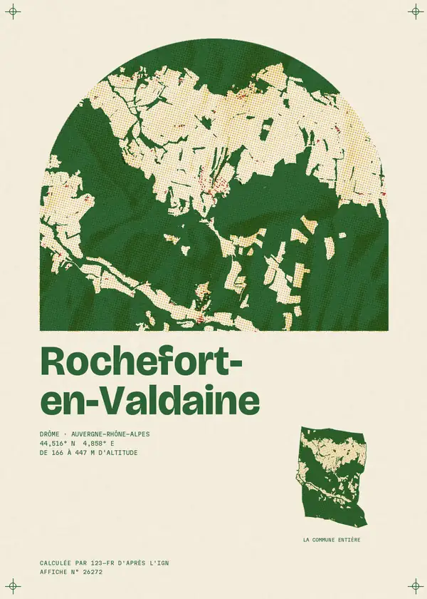 Affiche de Rochefort-en-Valdaine, calculée par 123-fr d'après l'IGN