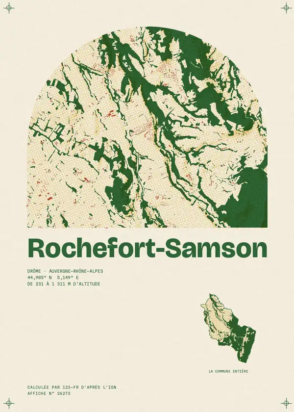 Affiche de Rochefort-Samson, calculée par 123-fr d'après l'IGN
