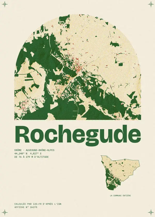 Affiche de Rochegude, calculée par 123-fr d'après l'IGN