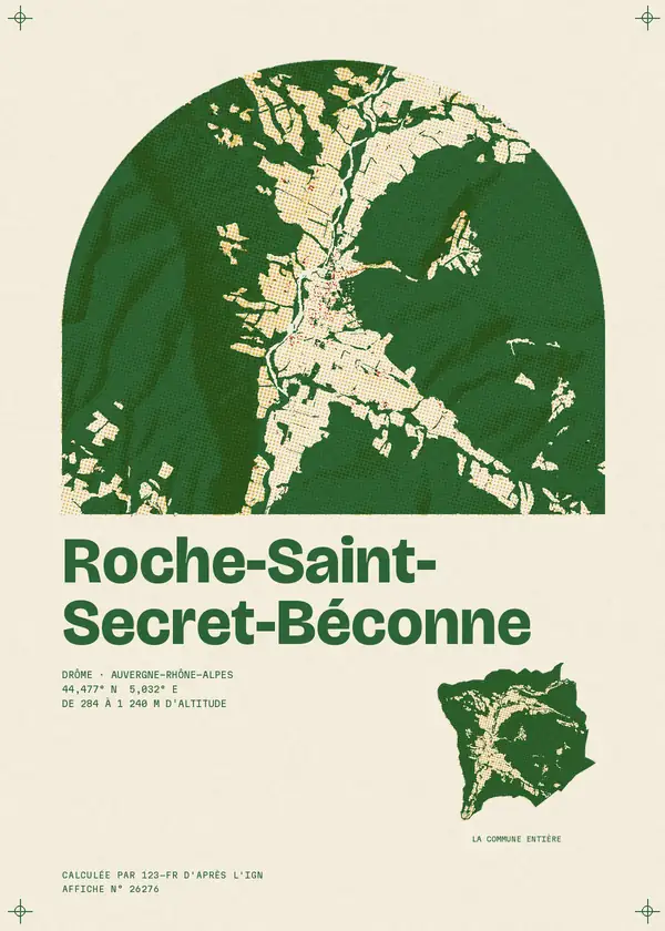 Affiche de Roche-Saint-Secret-Béconne, calculée par 123-fr d'après l'IGN