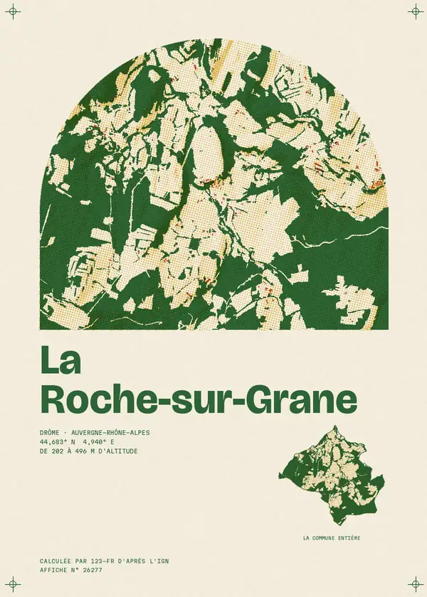 Affiche de La Roche-sur-Grane, calculée par 123-fr d'après l'IGN