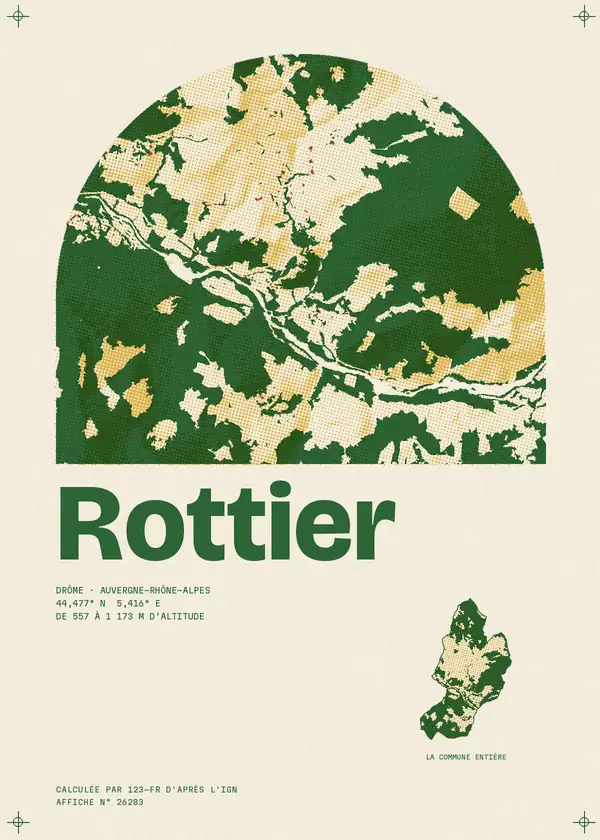 Affiche de Rottier, calculée par 123-fr d'après l'IGN