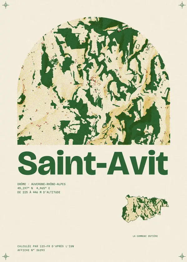 Affiche de Saint-Avit, calculée par 123-fr d'après l'IGN