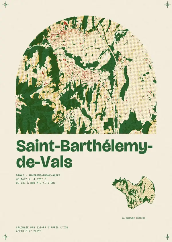 Affiche de Saint-Barthélemy-de-Vals, calculée par 123-fr d'après l'IGN