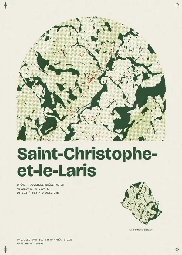 Affiche de Saint-Christophe-et-le-Laris, calculée par 123-fr d'après l'IGN