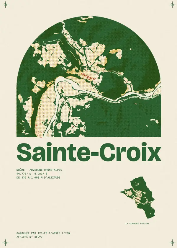 Affiche de Sainte-Croix, calculée par 123-fr d'après l'IGN