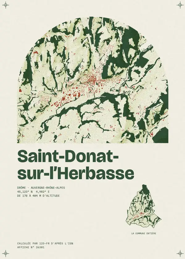 Affiche de Saint-Donat-sur-l'Herbasse, calculée par 123-fr d'après l'IGN