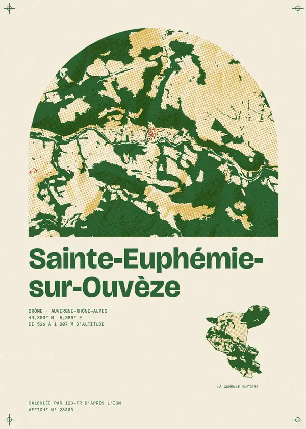 Affiche de Sainte-Euphémie-sur-Ouvèze, calculée par 123-fr d'après l'IGN