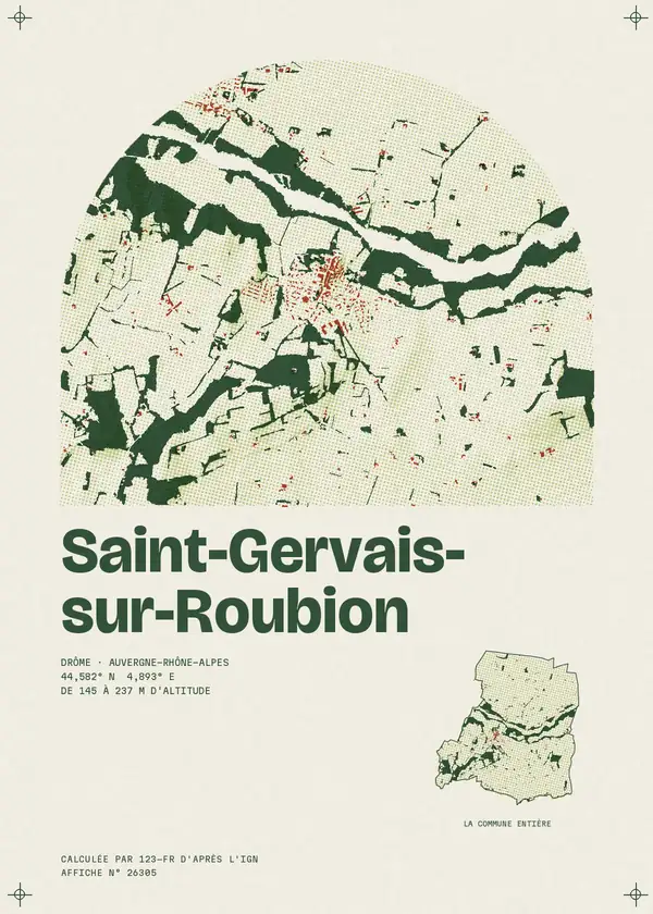 Affiche de Saint-Gervais-sur-Roubion, calculée par 123-fr d'après l'IGN
