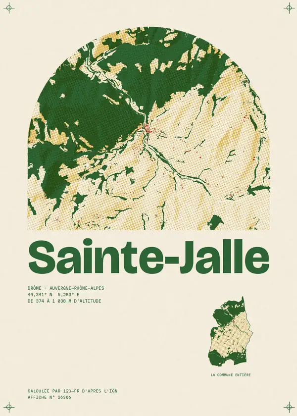 Affiche de Sainte-Jalle, calculée par 123-fr d'après l'IGN